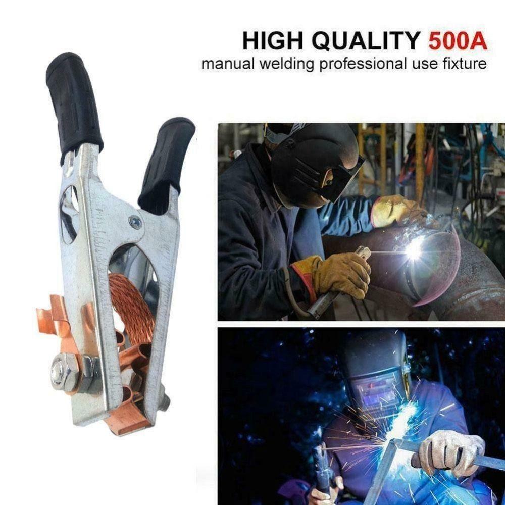 500 A Ground Cable Clip Copper Manual Welder Durable Electrode Holder Tool Welding