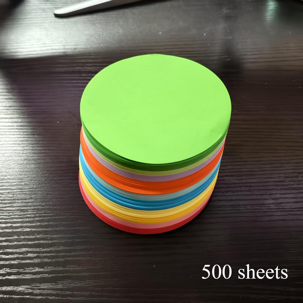 500/1000 листов/набор, 10 ярких цветов, бумага ручной работы, толстый круглый картон, подходит для DIY оригами, граффити и декоративных проектов