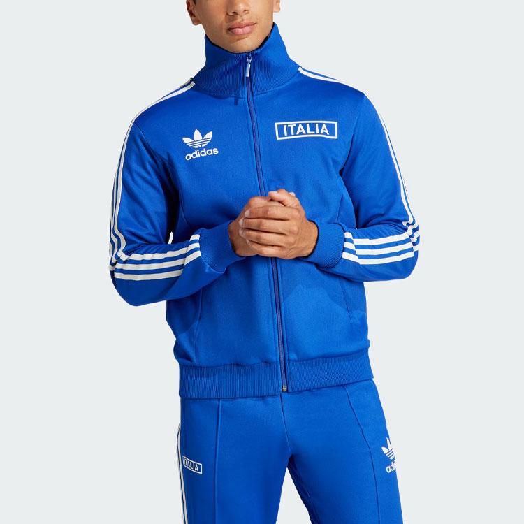 adidas Оригинал FIGC Италия Беккенбауэр OG Спортивная куртка на молнии Мужская Королевский синий IU2122