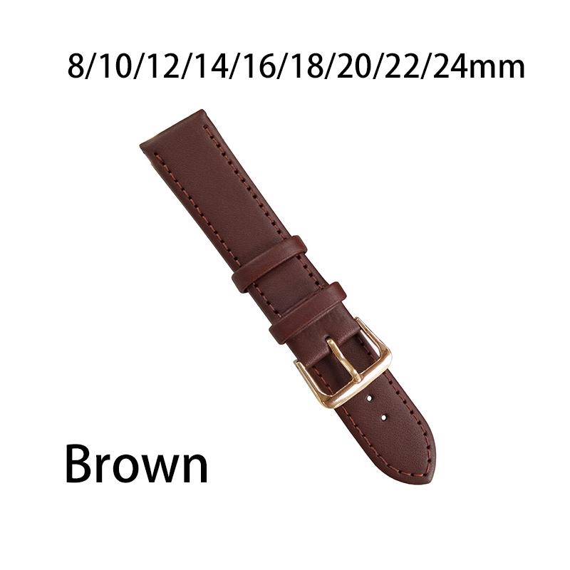 2Colors 8mm-24mm For Apple Watch Replacement Strap Loop Band Genuine Leather Sport Bracelet