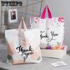50 шт. Подарочный пакет с цветами «Спасибо», пластиковая ручная сумка, сумка для магазина одежды, сумка для упаковки в косметический магазин, подарочный пакет для вечеринки, сумка для покупок