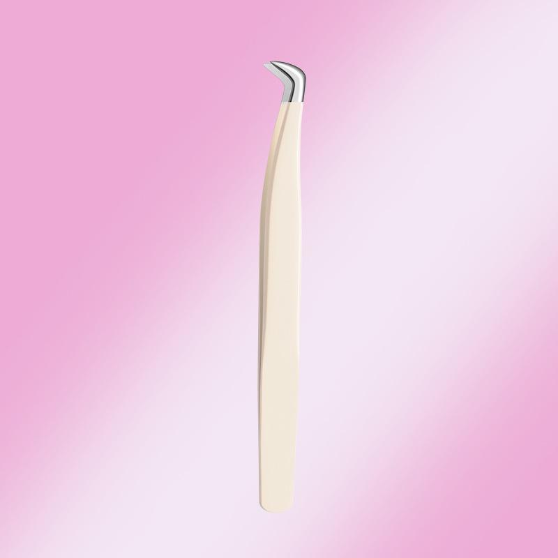 Набор пинцетов из нержавеющей стали высокой точности для наращивания ресниц - Дизайн 'Цветущее золотое перо'