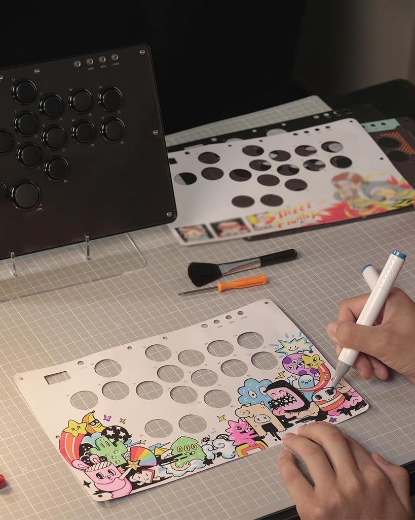 SIXSIR Leverless SIXSIR T16 Crystal Series Acrylic Sandwich Artwork Template 16 Key Crystal Low Profile Switch Custom RGB Controller Controller - - -