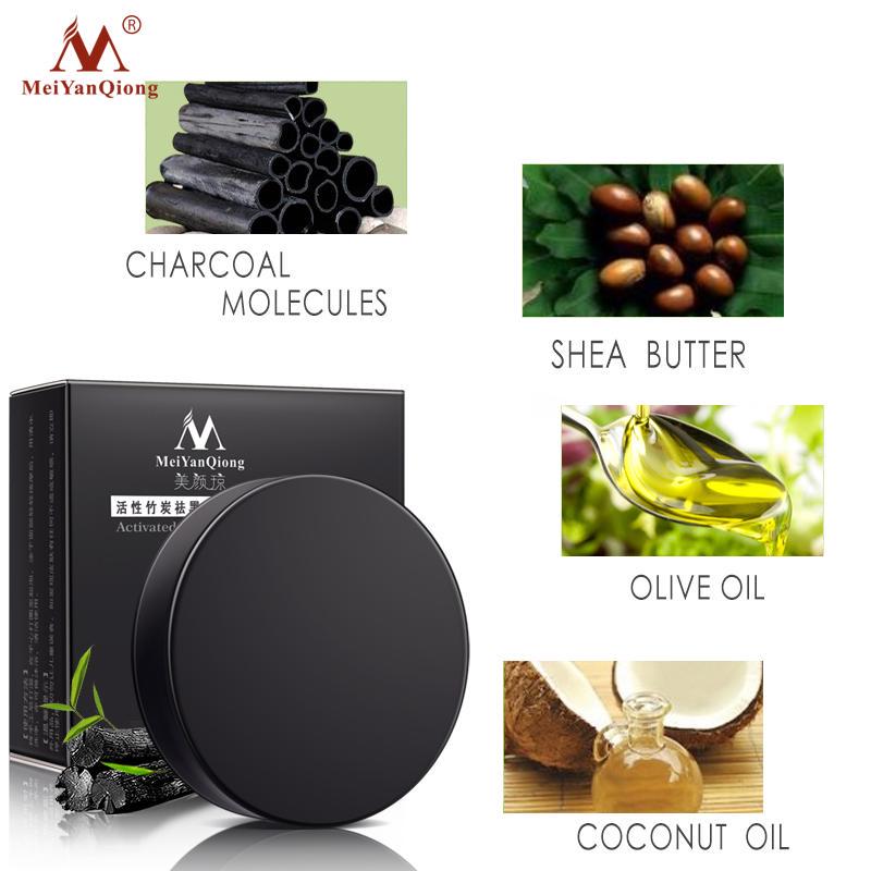 MeiYanQiong Активированный бамбуковый уголь Мыло ручной работы Удаление клещей Удаление черных точек Отбеливание Удаление масла Глубоко очищающее мыло Уход за лицом и телом