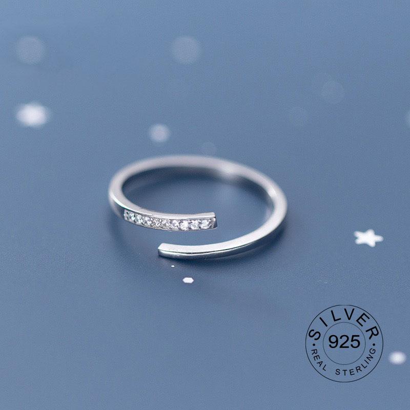 Xiaomi 925 Sterling Silver Zircon Rings For Women Geometric Fine Jewelry Finger Adjustable Geometric CZ Ring For Party Birthday Gift