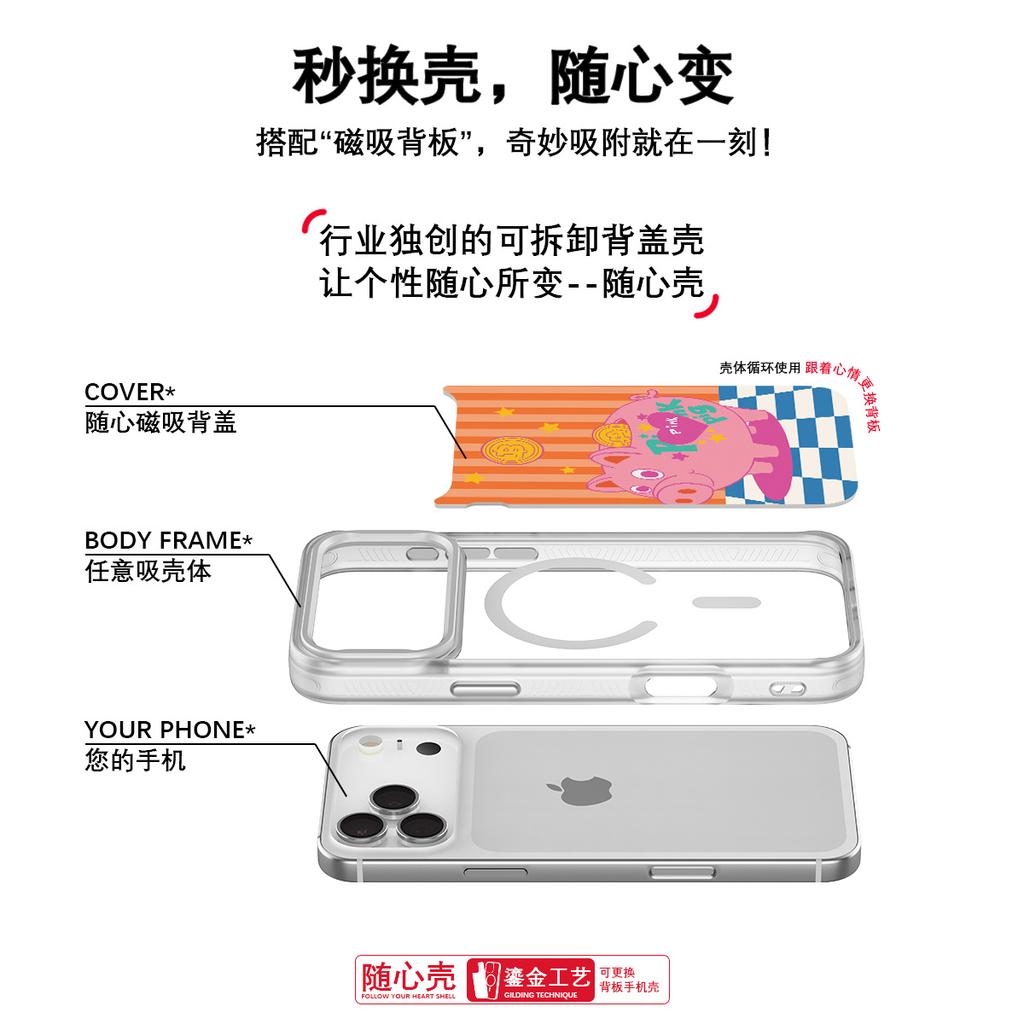 Подходит для чехла на мобильный телефон Apple 17pro, продвинутое ощущение 16 сменная задняя панель 15promax магнитный чехол для мобильного телефона, копилка.