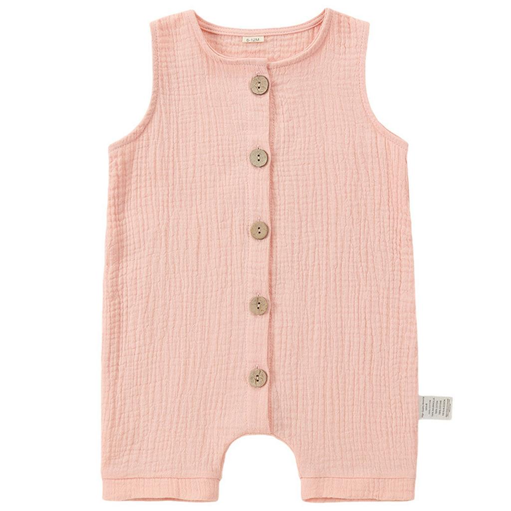 Summer Children's Casual And Fashionable Boys' And Girls' One-piece, Round-neck, Sleeveless Solid-color Haha Clothes