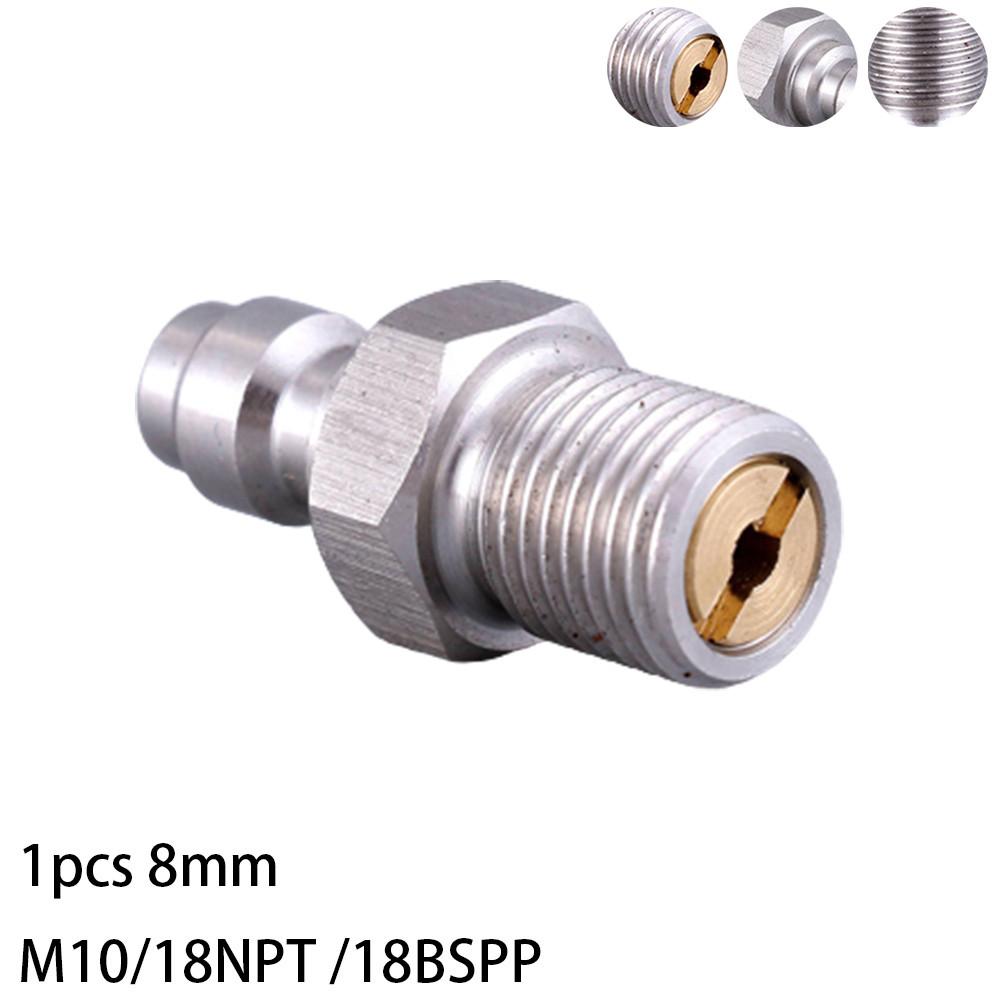 8-мм Ниппель с обратным клапаном из нержавеющей стали M10 1/8NPT 1/8BSPP Резьба Быстроразъемный соединитель Папа для клапана прямого впрыска