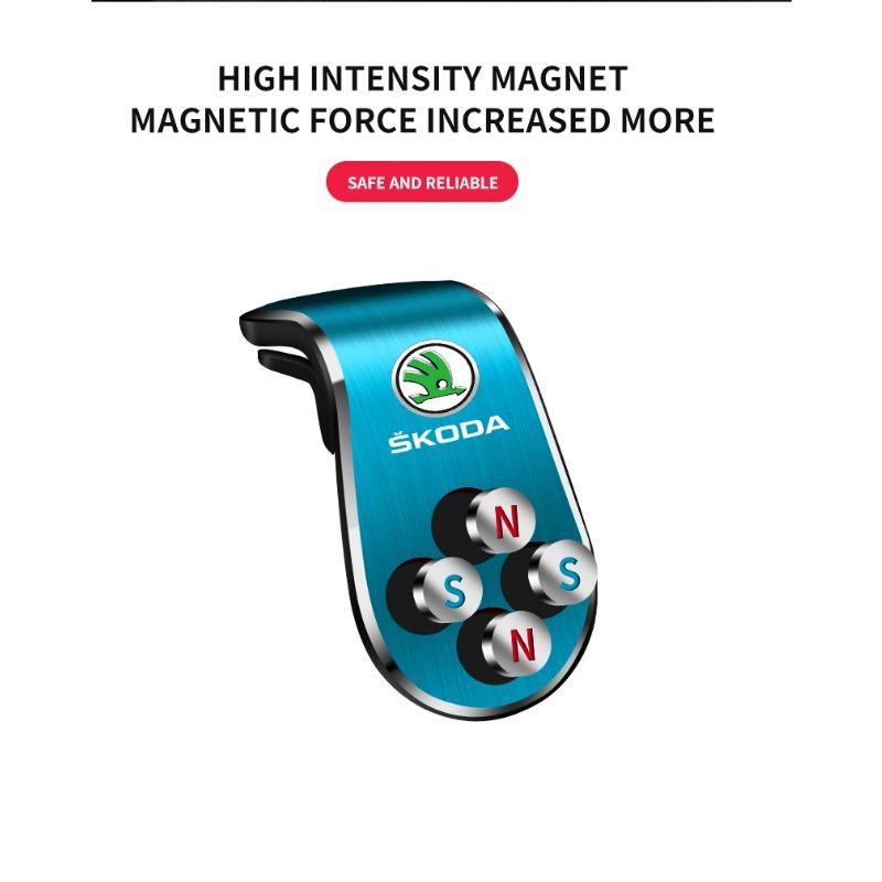 Автомагнитный L-образный Автомобильный Держатель для Телефона GPS Эмблема Для Skoda Octavia Superb Rapid Kodiaq Karoq Fabia Kamiq Roomster Citigo