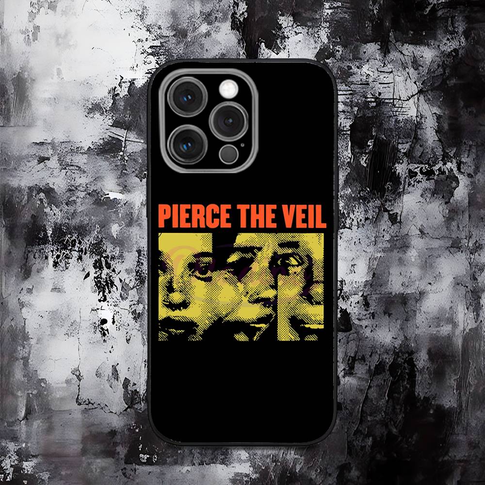 P-Pierce Veil I Can t Hear You World Phone Case For iPhone 16,15,14,13,12,11,Pro,Max,Plus,X,XS,SE,Mini,Soft Silicone Black Case