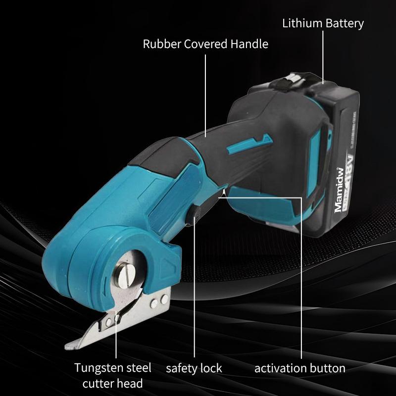 18V Power Tool Cordless Electric Carpet Scissors Multi Functional Pruner Round Knife Handheld Cutting Cloth Scissors