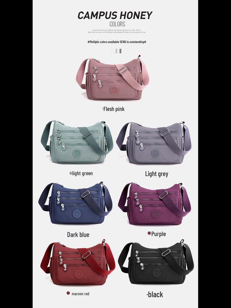 Легкая водоотталкивающая нейлоновая женская сумка-мессенджер - большая вместимость для походов за покупками и поездок на работу на открытом воздухе