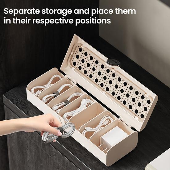 Коробка-органайзер для кабелей, настольная коробка для укладки кабелей с крышкой, коробка для хранения кабелей