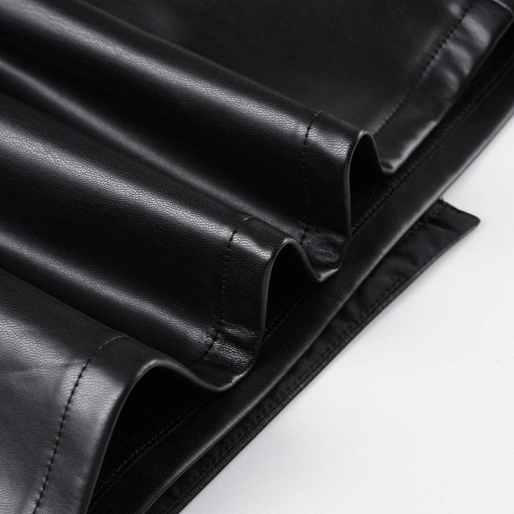 Юбка-карандаш с заниженной талией из ПУ-кожи, асимметричная, средней длины, на металлической застежке, женская