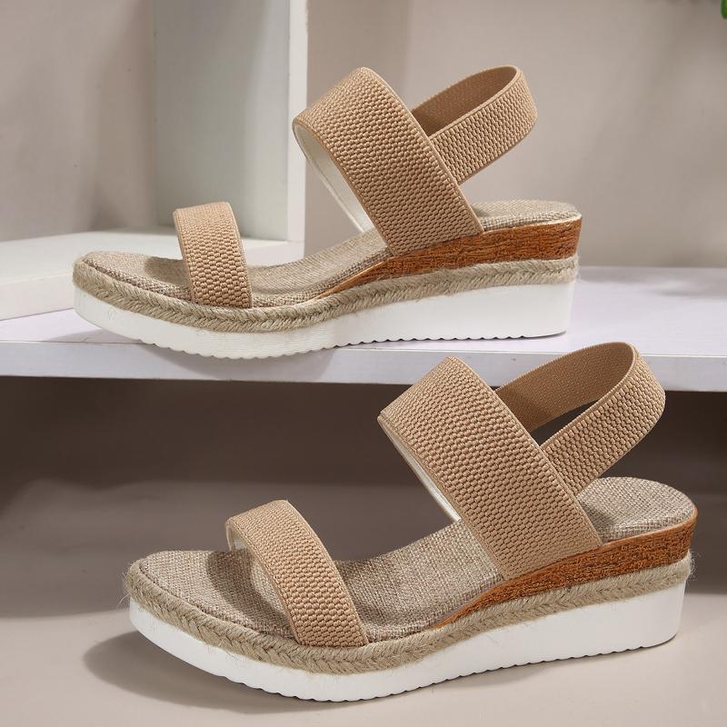 Women's Chunky Sandals Summer 2024 Designer Thick Sole Wedge Heels Shoes for Women Hollow Out Platform Gladiator Sandalias Mujer