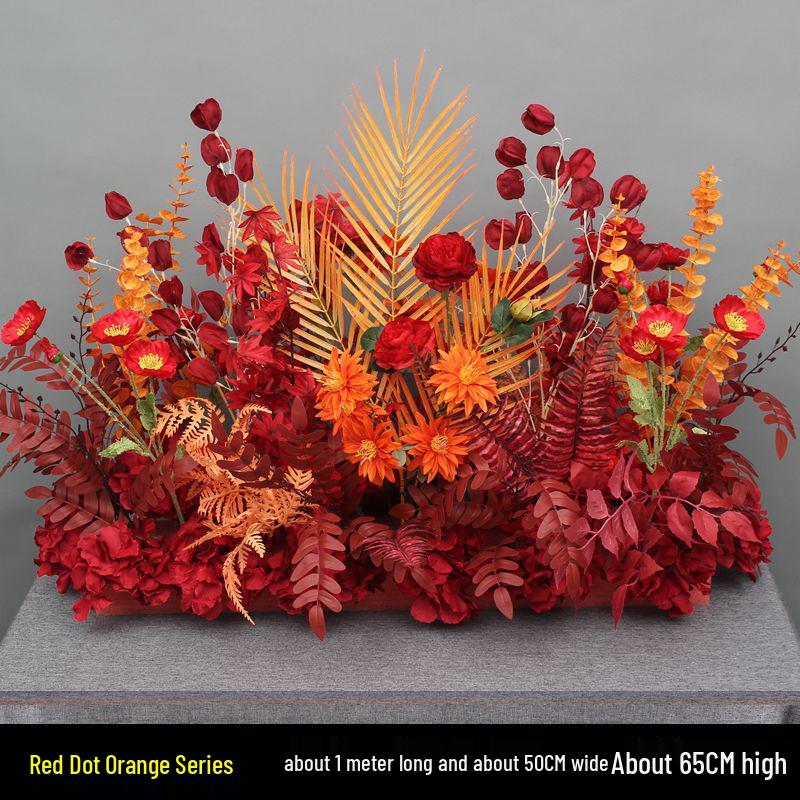 Свадебная композиция из эвкалиптового шелка: Декор прохода и сцены в горшках