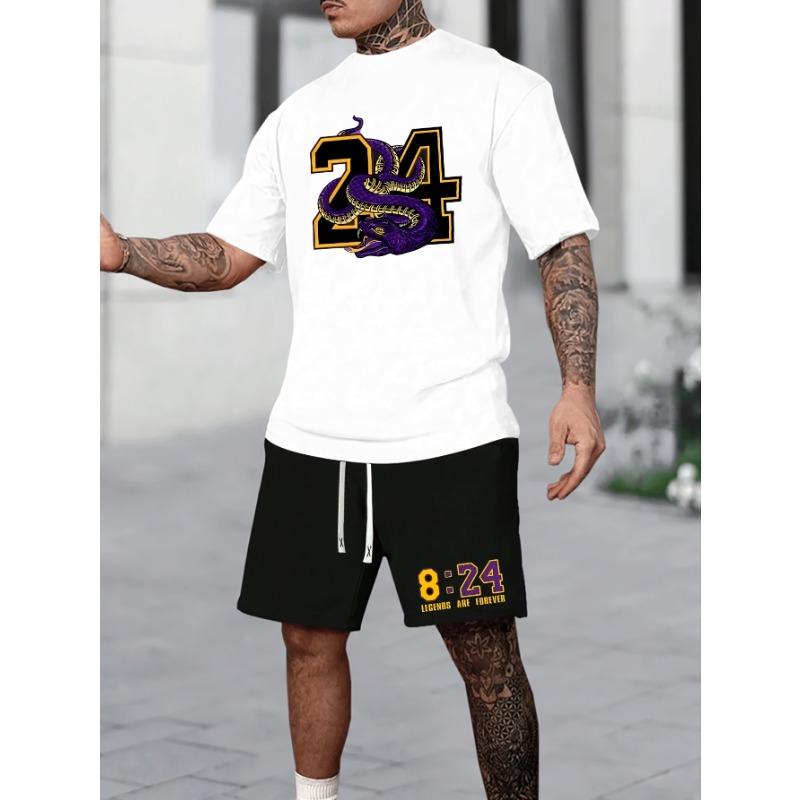 Summer Men's Sports and Leisure Set, Short Sleeved T-shirt Shorts, Youth Fashion Brand Two-piece Set, Complete Set