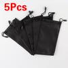 5pcs Black Sunglasses Eyeglasses Cloth Pouch Bag 7.1x3.5"