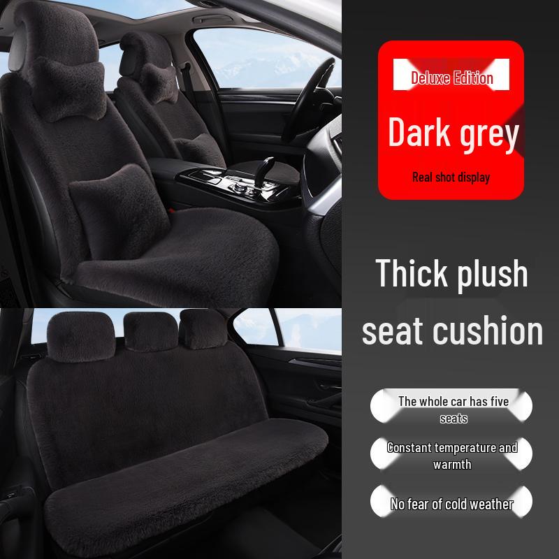 Универсальная плюшевая подушка на автомобильное сиденье: Толстый, Теплый Зимний Чехол из Кроличьего Меха