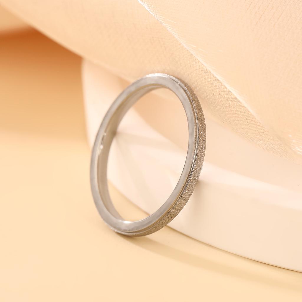 Matte Stainless Steel Gold Color Ring Women Men Minimalist Trendy Rings Couple Zircon Wedding Gift Wholesale