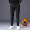 Autumn And Winter Thick Velvet/Regular Solid Color Casual Slim Straight Pants Simple Non Ironing Business Men'S Pants
