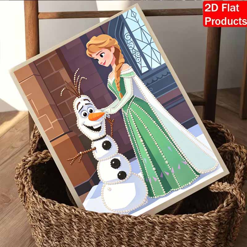 Disney Жемчужная Живопись Анна и Олаф DIY Жемчужное Искусство Жемчужные Камни Картины Поделки Специальная Форма Домашний Декор Стен