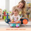 Baby Toys for 6 to 12 Months, Drum Musical Learning Infant Toys Rotating Light Up Toys for 12-18 Months, Tummy Time Toys for Baby