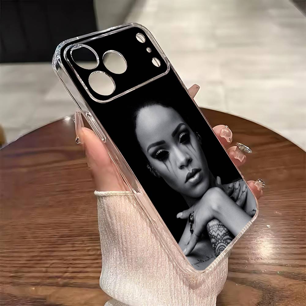 Чехол для телефона с изображением певицы R-Rihanna для iPhone 17 16 15 14 13 12 11 Mini Pro Max Plus Прозрачная крышка