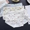 Plus Size Ladies Spring and Summer Lovely Printed Ice Silk High Waist Underwear