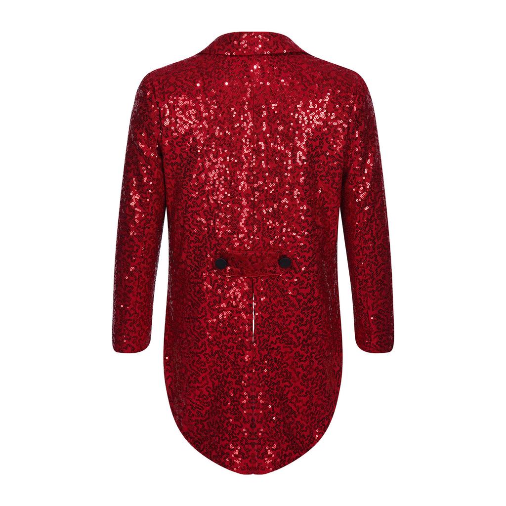 Дети Мальчики Хэллоуин Цирк Манежа Блестки Фрак Магическое Шоу Блейзер Куртка