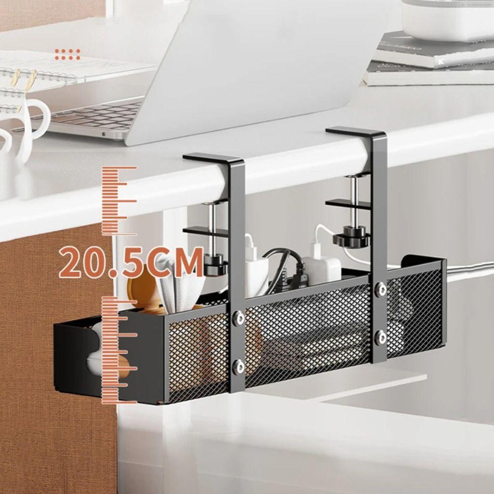No Drill Under Table Storage Rack Shelf Desk Wire Organizers New Cable Management Tray