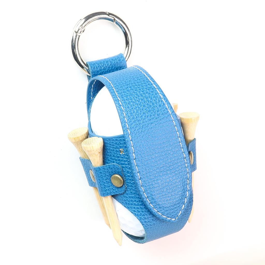 Golf Ball Case Holder Pouch Ball Holder Leather Genuine Leather Made In Japan Men Women Unisex REBOOT GOLF (Italy Blue)