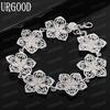 925 Sterling Silver Seven Flower Bracelet Fashionable Wedding Jewelry