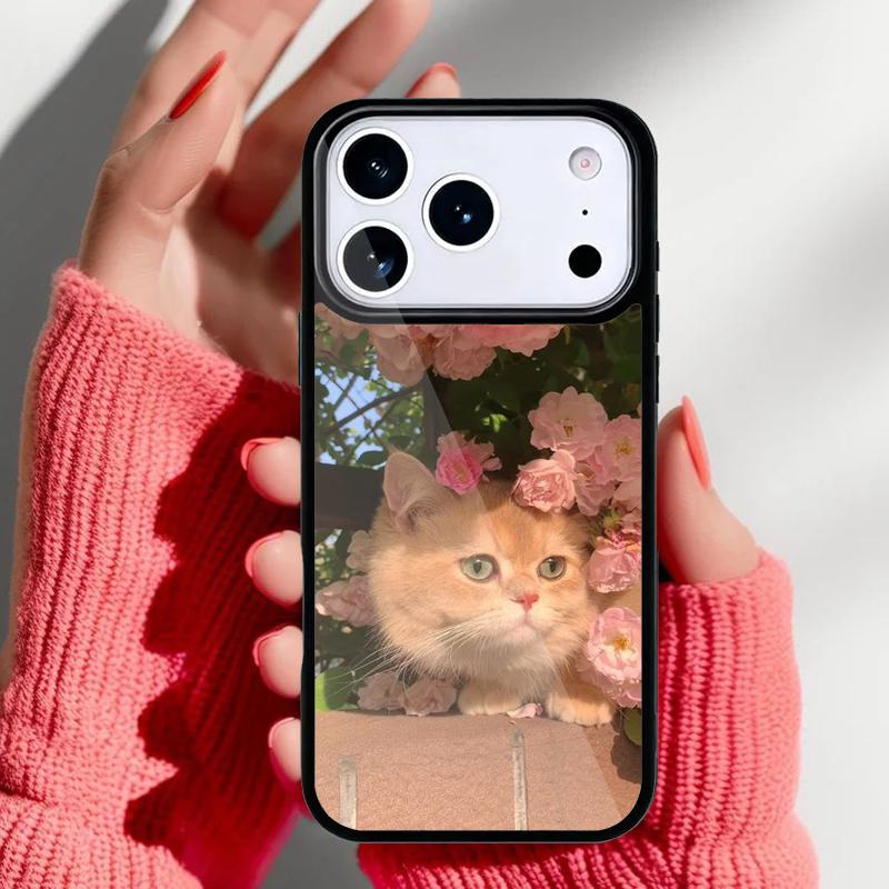 Милый чехол для телефона с котиком для iPhone 17 16 15 14 13 Pro Max Задняя крышка для 12 11 Pro Coque