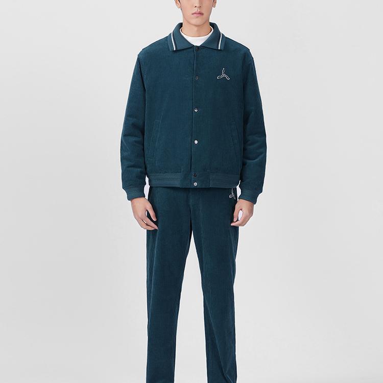 Li-Ning 1990 Classic Series Solid Color Retro Single-Breasted Long Sleeve Cotton Jacket Men Jackets New-Balsam-Green AJMS117-1