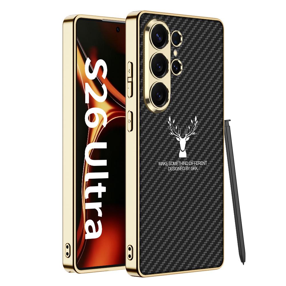 Чехол для мобильного телефона Samsung S26ultra Elk, Гальванизированный Чехол из Однотонной Кожи, Высококачественный Защитный Чехол для Мужчин и Женщин.