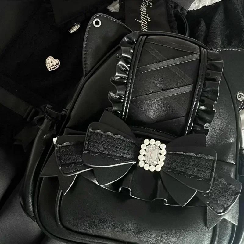 Школьная сумка с кошачьими ушками из кружева Япония Ita Mochila Милая Большая Вместимость Mochilas Банты Женские сумки Студенческий рюкзак