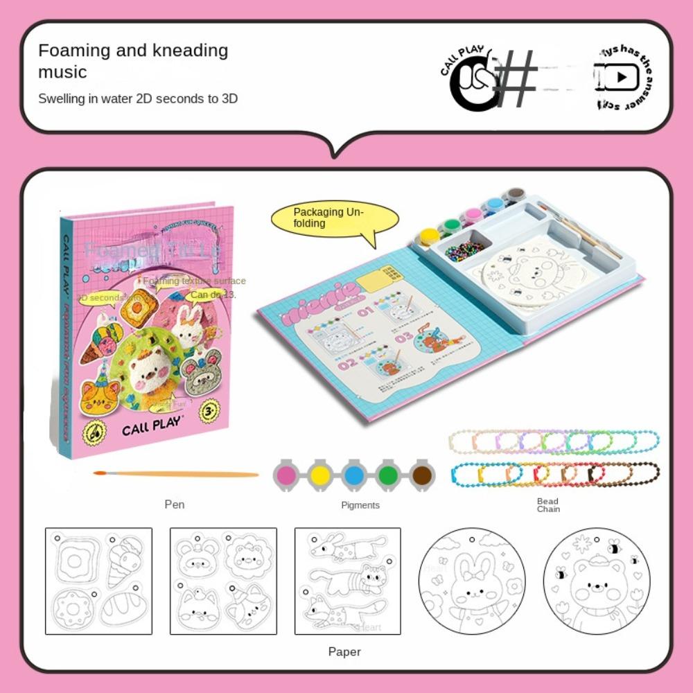 Sponge Texture Drawing Pens Kit With Easel 3D Drawing Canvas Texture Painting Toy Kids Craft