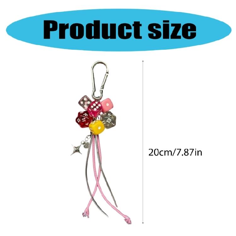 Stylish Phone Case Pendant Dices Hanging Charm Multipurpose Cube Amulet Backpack Accessory Fashion Jewelry for Purse