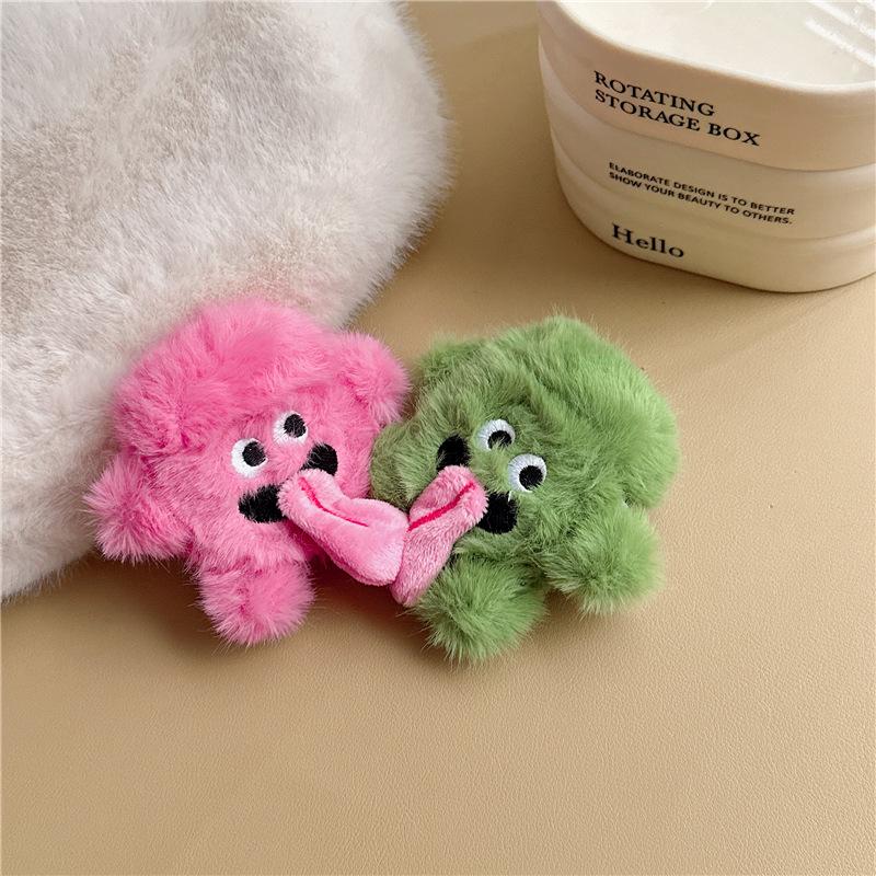 Милый плюшевый магнитный чехол для наушников Little Monster с высовывающимся языком для AirPods 1/2 3 AirPods Pro 2, устойчивый к падениям чехол для наушников