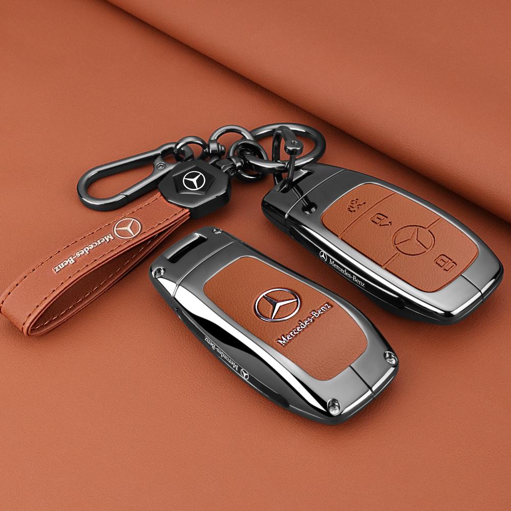 ZJH5 Leather Smart Remote Key Protector Car Key Case Cover For Mercedes Benz A C E S GLC GLE GLB W204 W205 W206 W212 W213 W221 W223
