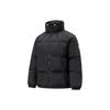 Li Ning Plain Stand Collar Loose Short Down Jacket Men Outerwear Black AYMT171-1