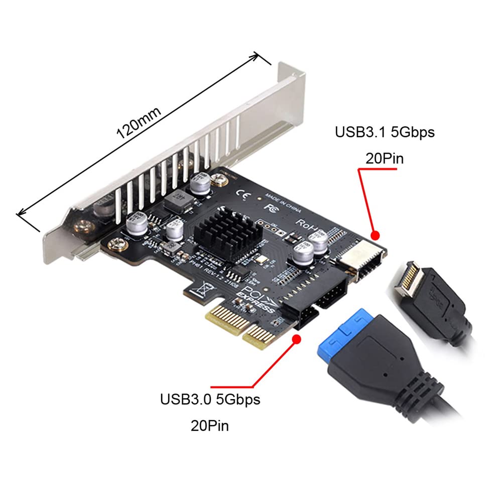 NFHK 5 Гбит/с USB-разъем на передней панели USB для 1X Express Card адаптер VL805 для материнской платы Type-E 3.1 и 3.0 PCI-E