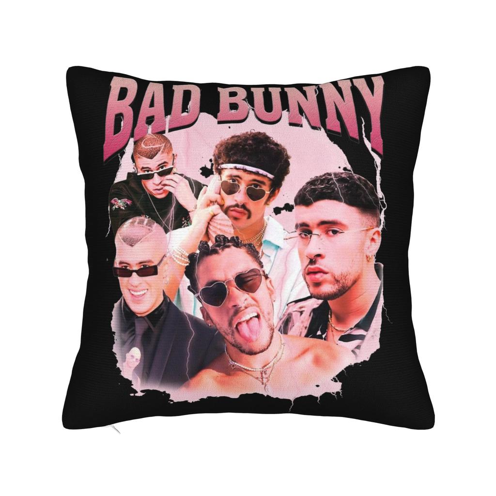 Singer Bad Bunny Pillowcase Doublesided Printing Polyester Cushion Cover Decorative  Throw Pillow Case Cover Home