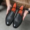 Weaving Pattern Leather Fashion Men Casual Loafers Daily Leather Shoes Men Slip-on Flat Shoes Driving Shoes Men Business Shoes