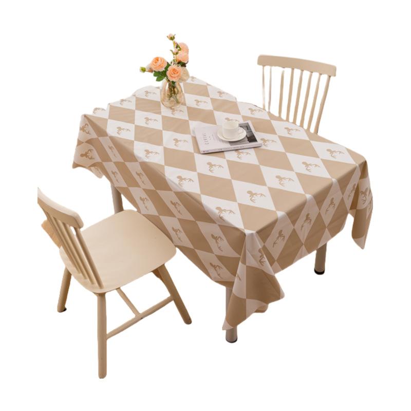 Waterproof And Oil-Proof Leave-In Premium Tablecloth Home Modern Peva Plaid Picnic Cloth Tablecloth