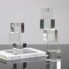 Simple European Style Minimalist Light Luxury Stacked Crystal Candlestick Ornaments Villa Hotel Model Room Desktop Dining Table Decorations
