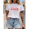 Футболка с принтом 'LOVE', с коротким рукавом, круглым вырезом, повседневный топ для лета и весны, женская одежда