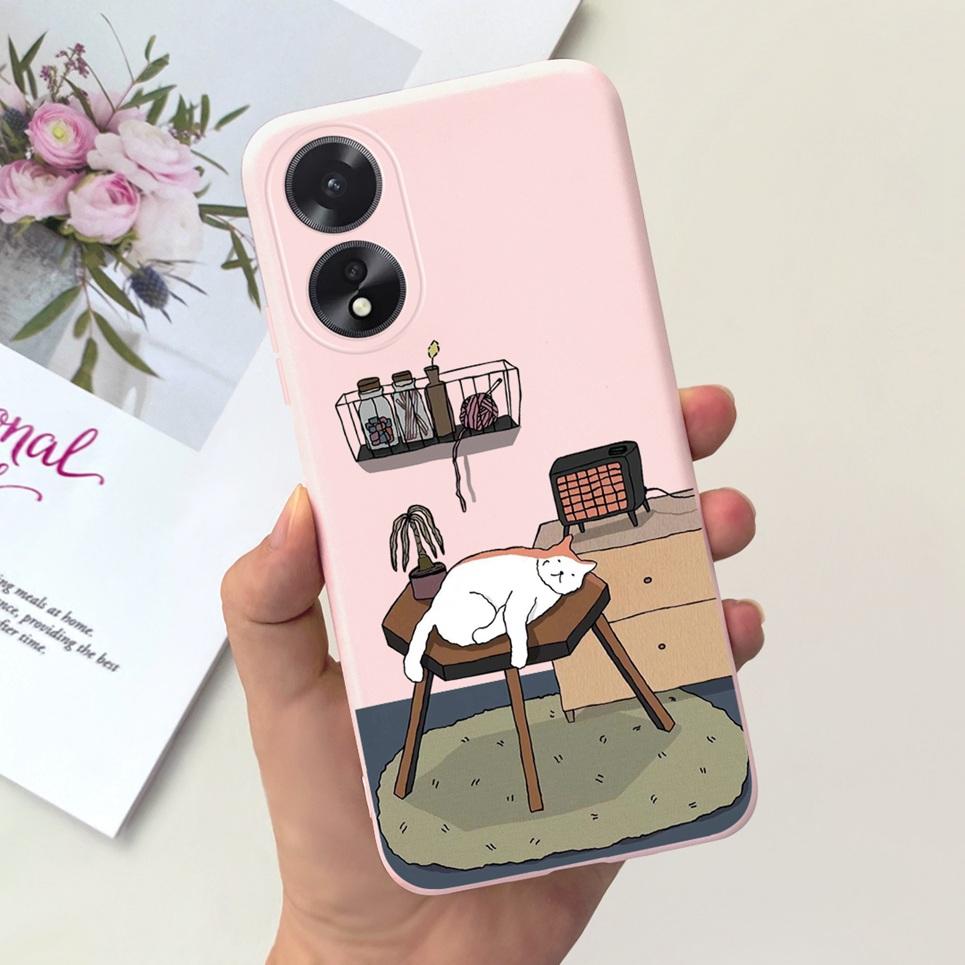Чехол для телефона OPPO A17 A17K Цветок Астронавт Мягкий Силиконовый Матовый Чехол Для Coque OPPOA17 OPPOA17K A 17 17K Fundas Ударопрочный