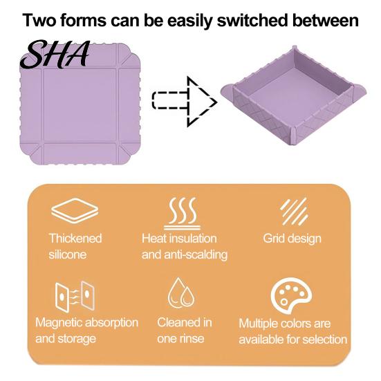 Heat Resistant Pot Holder Foldable Silicone Magnetic Mat, Hot Pad, Portable Waterproof Table Mat Non-slip Trivet for Kitchen Dining And Camping Picnic